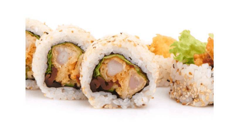 CALIFORNIA URAMAKI KREWETKA W TEMPURZE 8 SZT